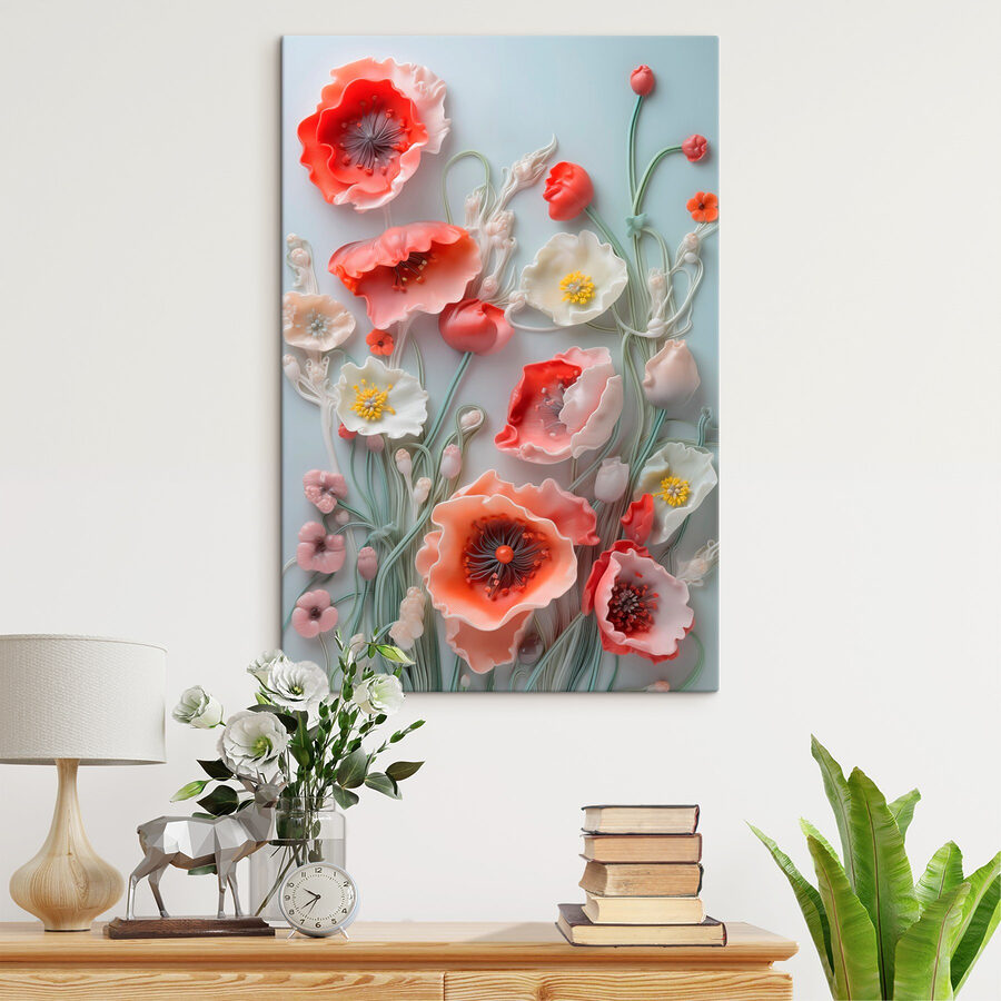 Groep bloemen op een wit oppervlak