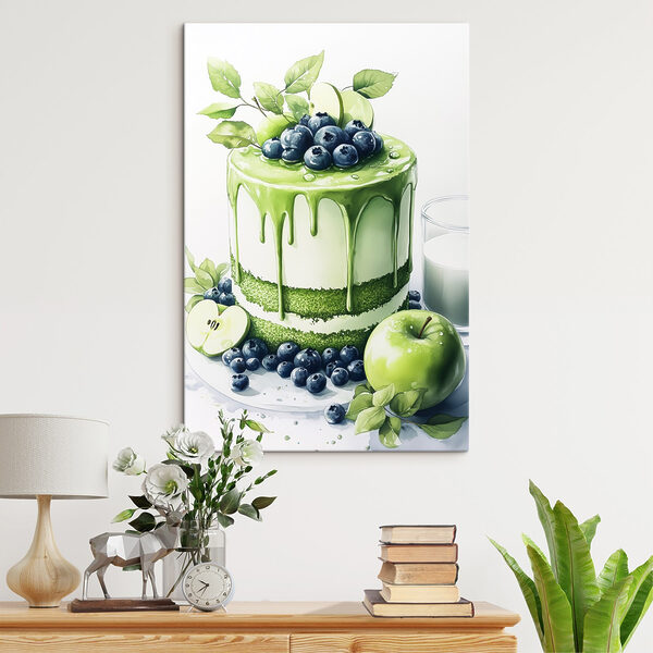Cake met groen glazuur en appels Cake met groen glazuur en appels