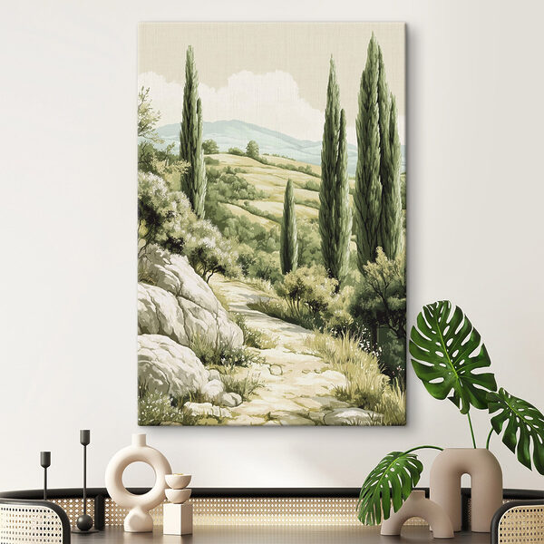 Landschap met bomen en heuvels Landschap met bomen en heuvels