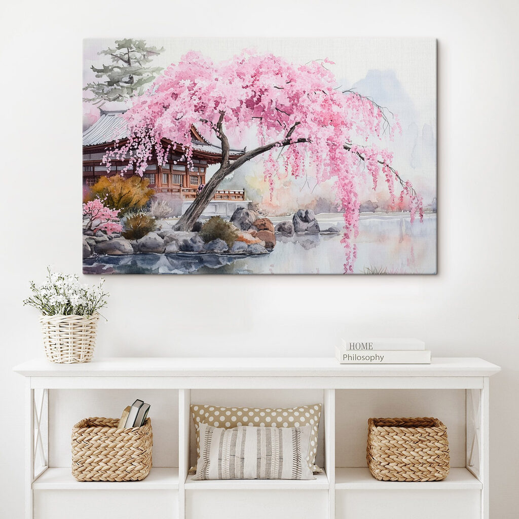 Aquarel van een boom met roze bloemen s44312pig407 1024x1024 - Aquarel van een boom met roze bloemen