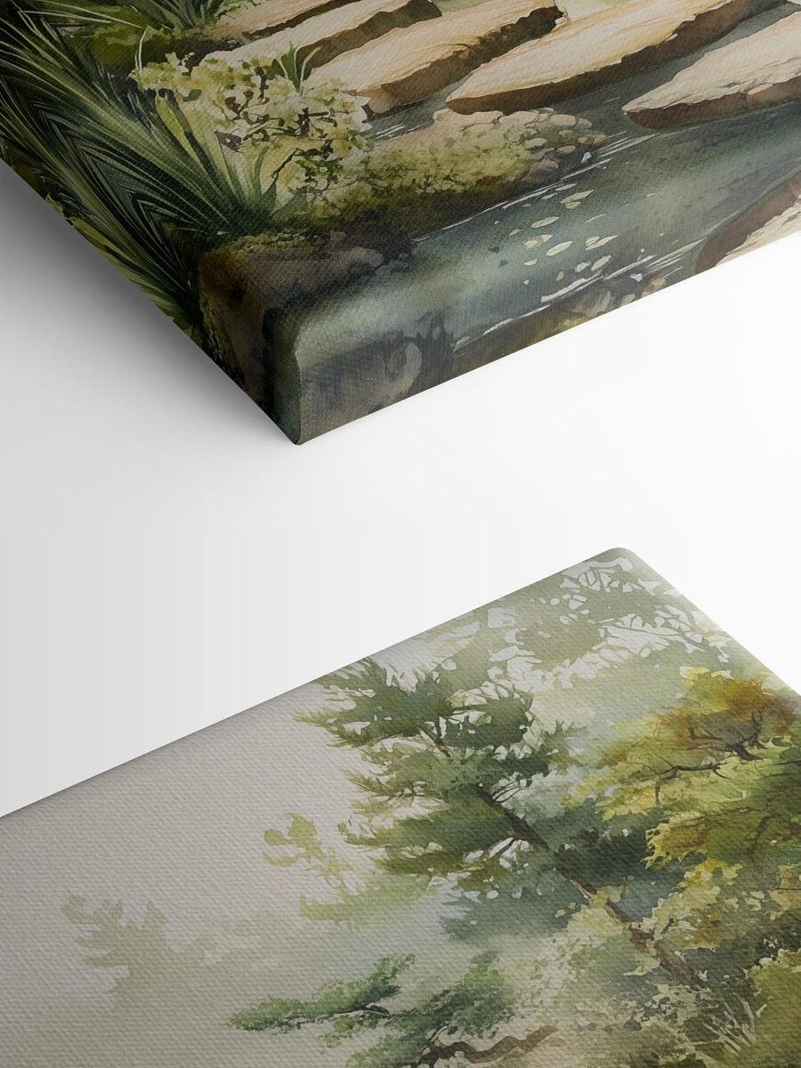 Canvas Schilderijen Water met een vijver en een pad ernaartoe - Afbeelding 3