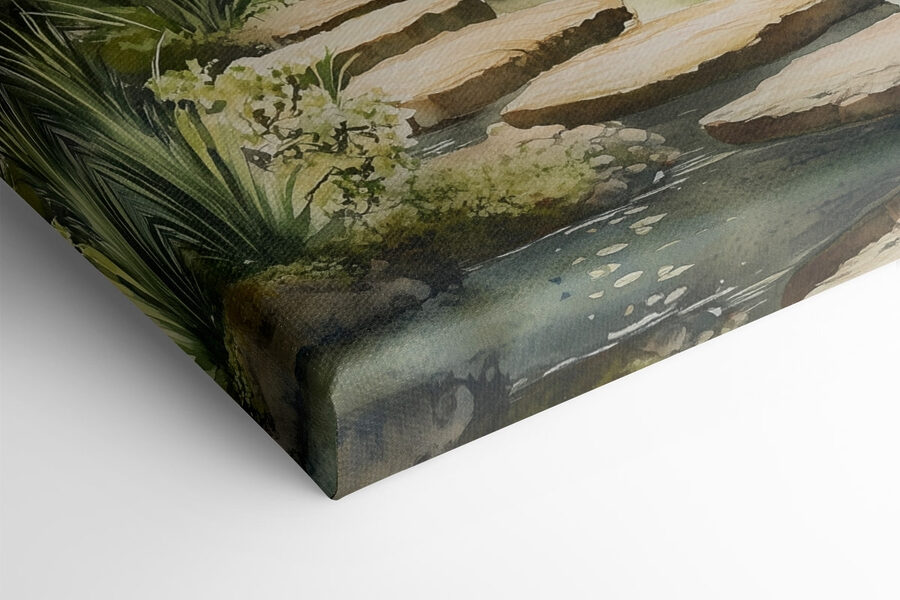 Canvas Schilderijen Water met een vijver en een pad ernaartoe - Afbeelding 4