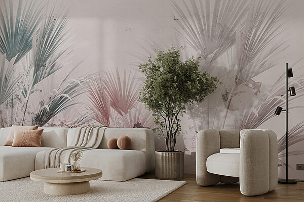 Elegante palmbladeren op een zachte achtergrond. Elegante palmbladeren op een zachte achtergrond.