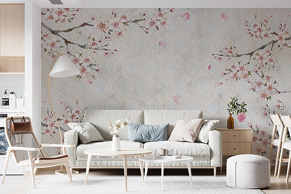 Wit en roze bloemenpatroon Wit en roze bloemenpatroon