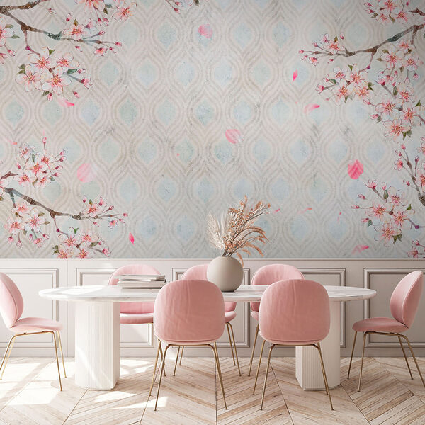 Wit en roze bloemenpatroon Wit en roze bloemenpatroon