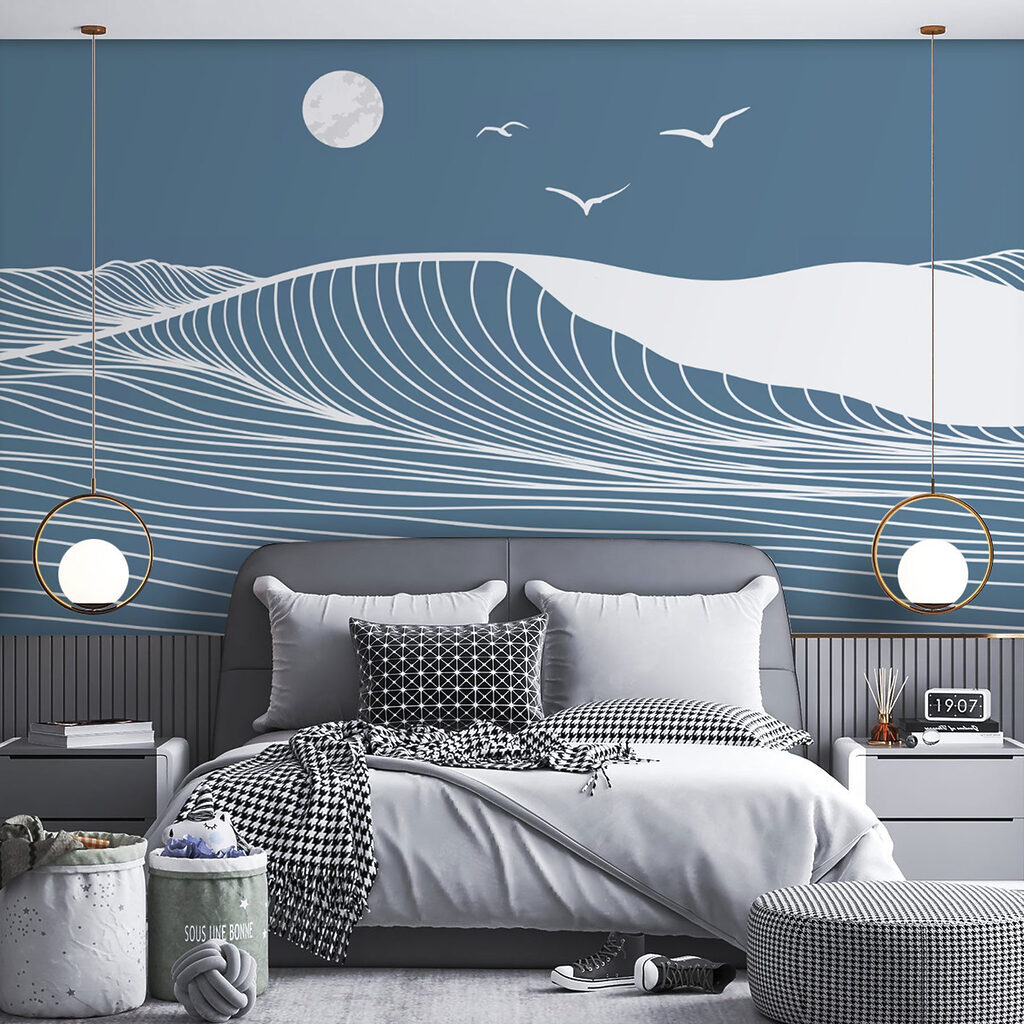 Waves and birds in the sky Waves and birds in the sky