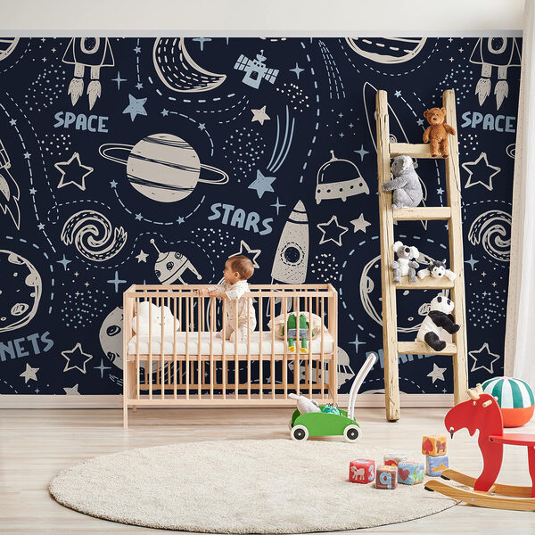 Een patroon van planeten en sterren Een patroon van planeten en sterren