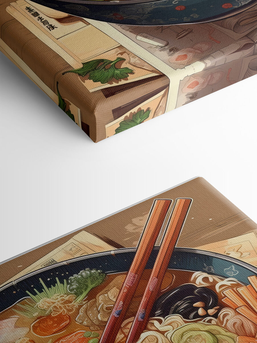 Een kom ramen met stokjes en een ei