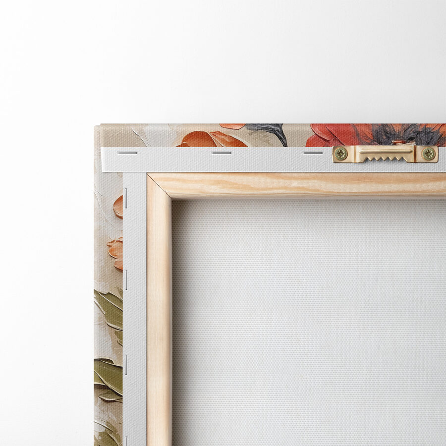Een schilderij van bloemen in een vaas Een schilderij van bloemen in een vaas