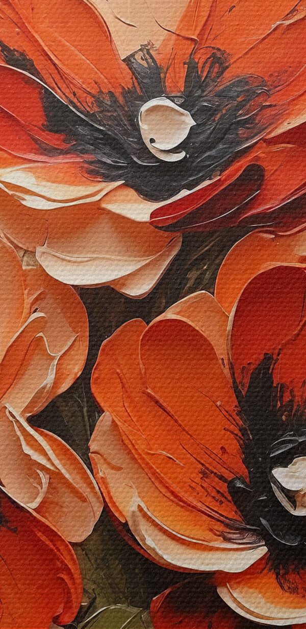Een schilderij van bloemen in een vaas Een schilderij van bloemen in een vaas