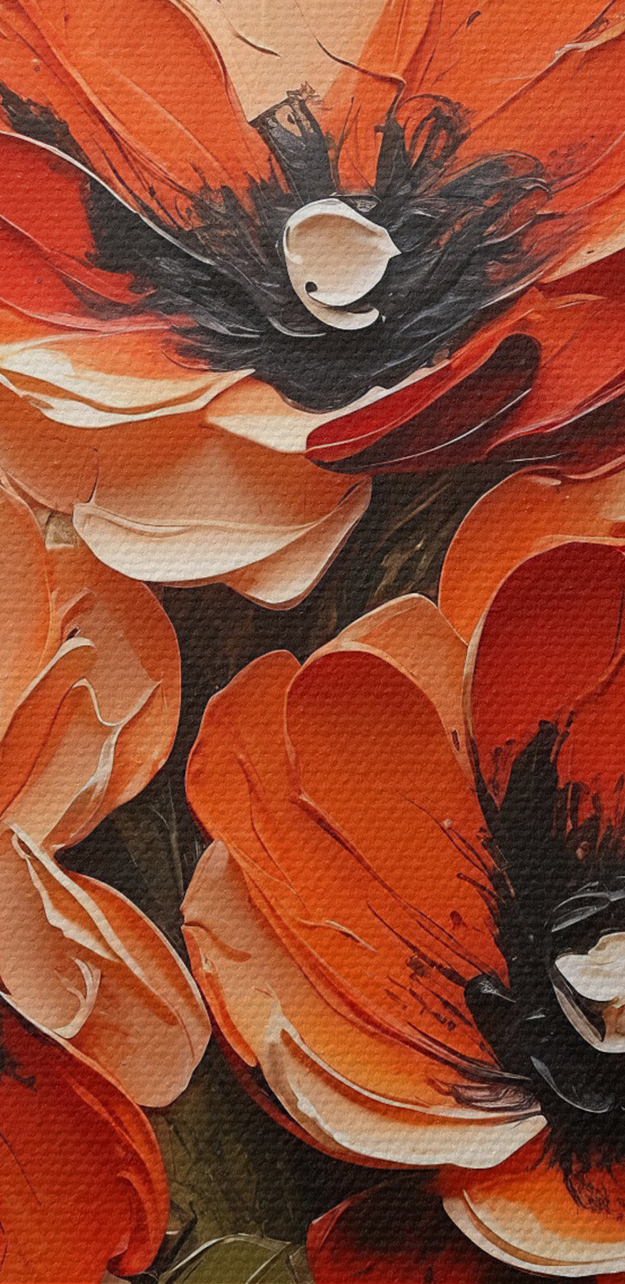 Een schilderij van bloemen in een vaas Een schilderij van bloemen in een vaas