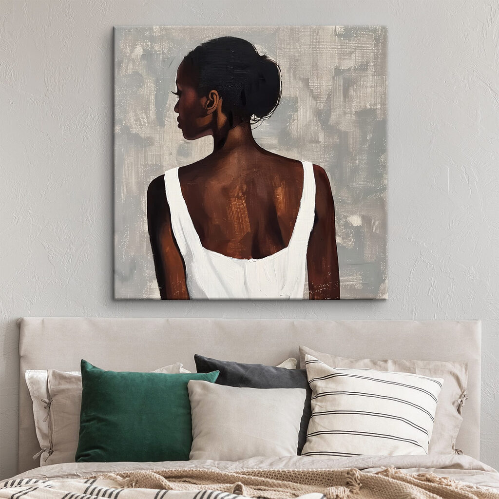 Woman in a white tank top