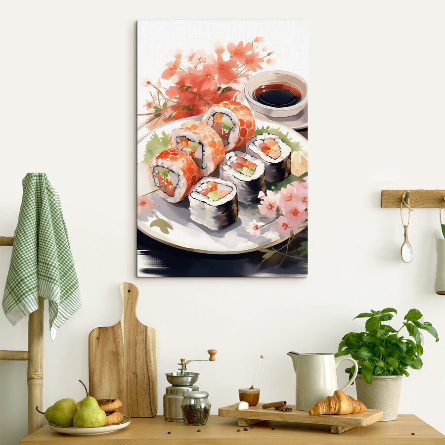 Bordje sushi en saus
