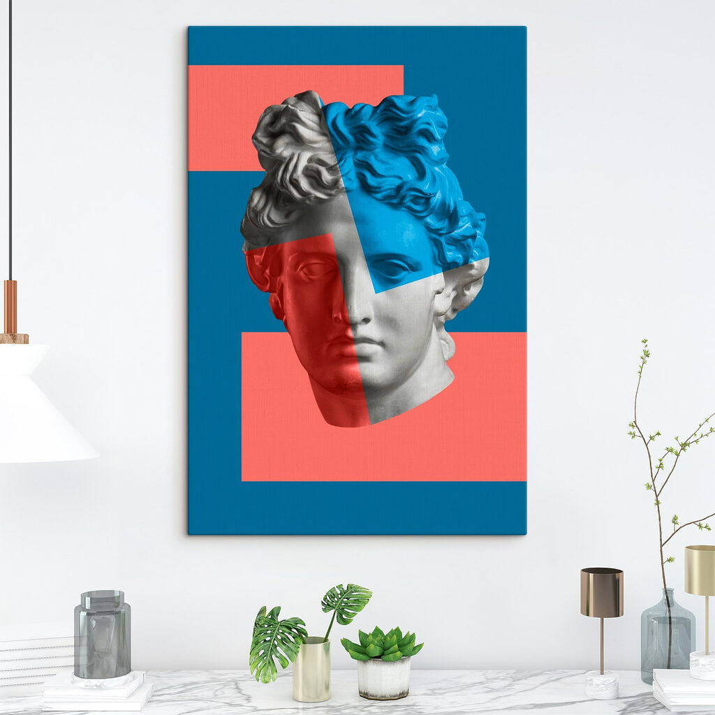 A statue of a man's head