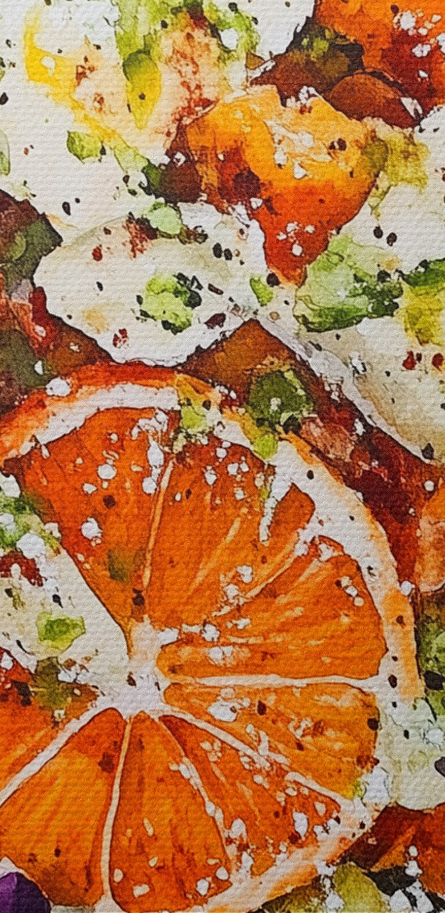 Bord eten met sinaasappels en avocado