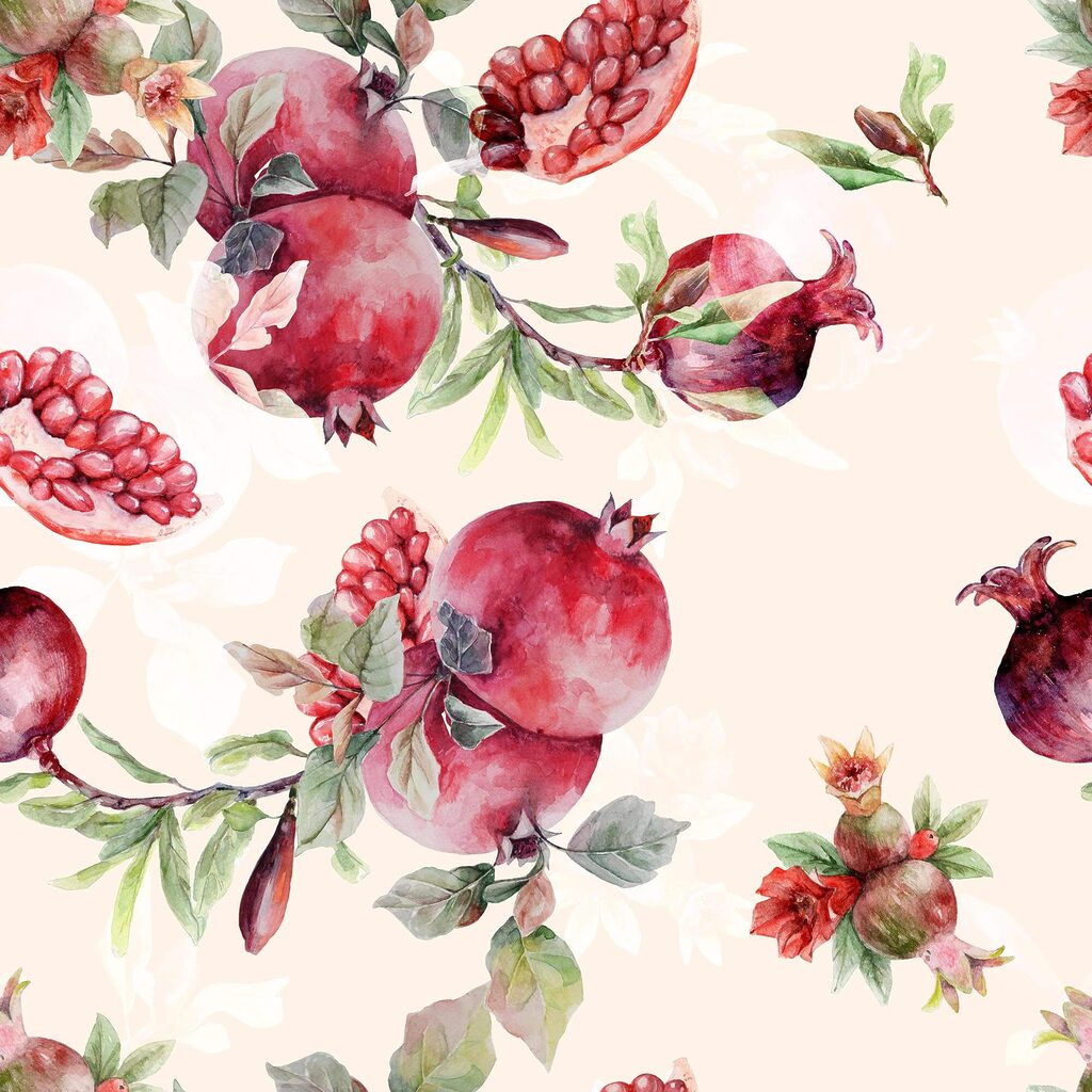 Patroon van granaatappels en bladeren Patroon van granaatappels en bladeren