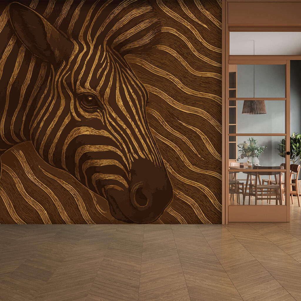 Zebra in abstracte wervelingen van kleur Zebra in abstracte wervelingen van kleur