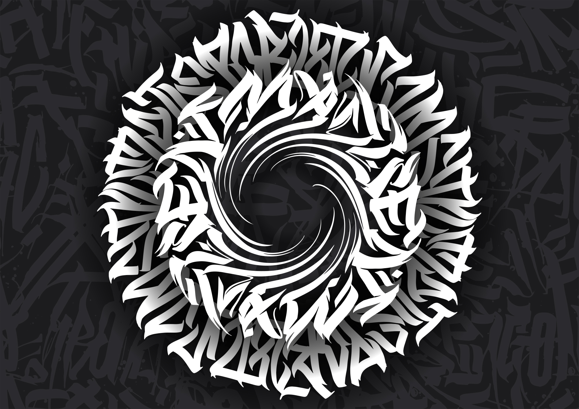 Cirkelvormig patroon met letters erin t00013p - Cirkelvormig patroon met letters erin - tegory