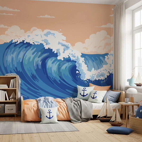 Grote golf met schuimende golven Grote golf met schuimende golven