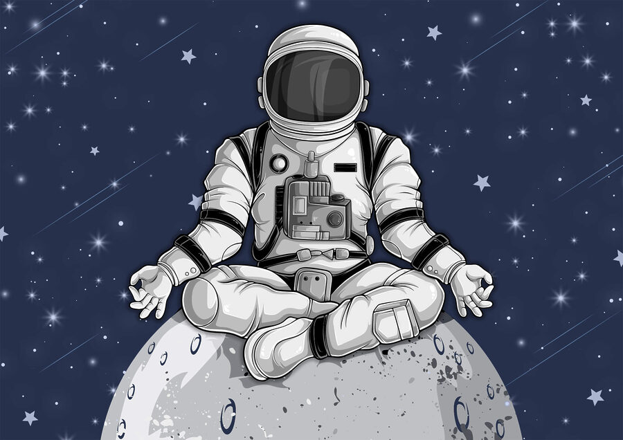 Fotobehang Een astronaut op de maan - Afbeelding 3