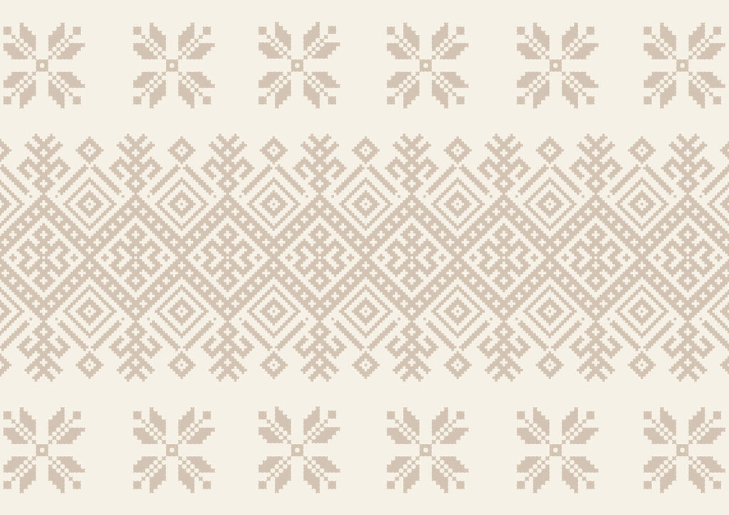 Patroon van geometrische vormen en bloemen Patroon van geometrische vormen en bloemen