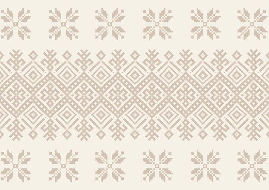 Patroon van geometrische vormen en bloemen