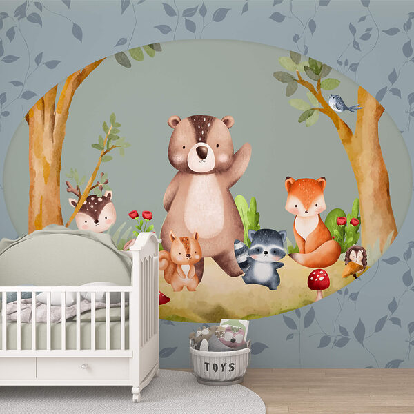 Beeldverhaal van dieren in een bos Beeldverhaal van dieren in een bos