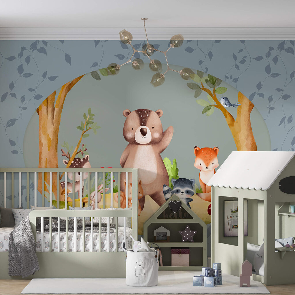 Beeldverhaal van dieren in een bos Beeldverhaal van dieren in een bos