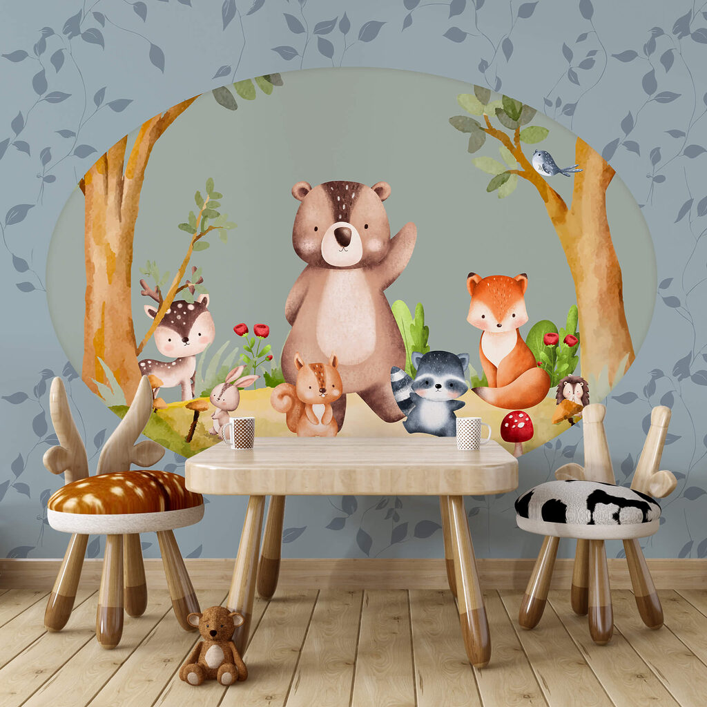 Beeldverhaal van dieren in een bos Beeldverhaal van dieren in een bos