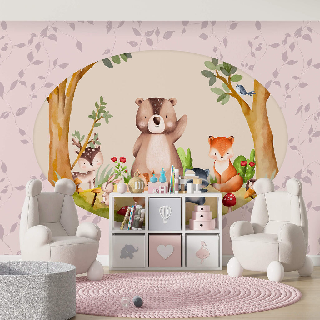 Beeldverhaal van dieren in een bos Beeldverhaal van dieren in een bos