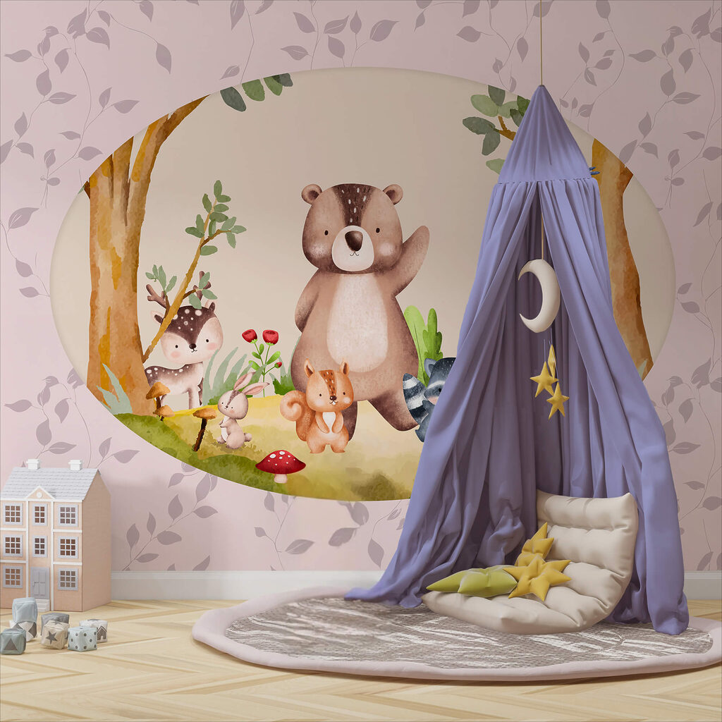 Beeldverhaal van dieren in een bos Beeldverhaal van dieren in een bos