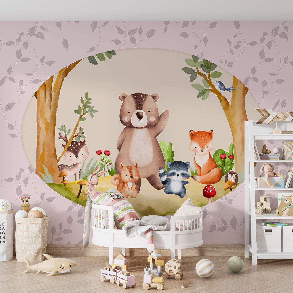 Beeldverhaal van dieren in een bos Beeldverhaal van dieren in een bos