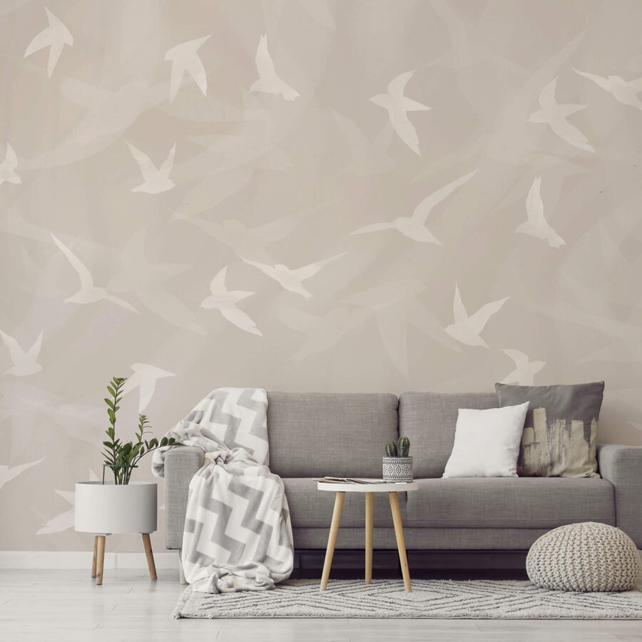 Witte vogels vliegen in de lucht Witte vogels vliegen in de lucht
