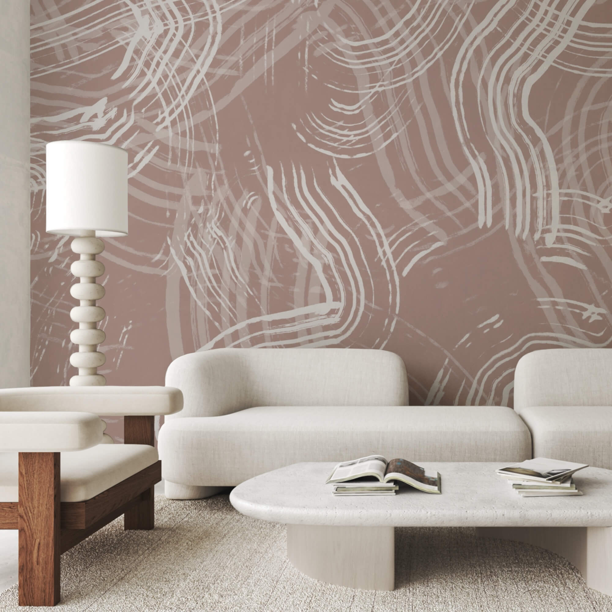 Witte lijnen op een roze achtergrond Witte lijnen op een roze achtergrond