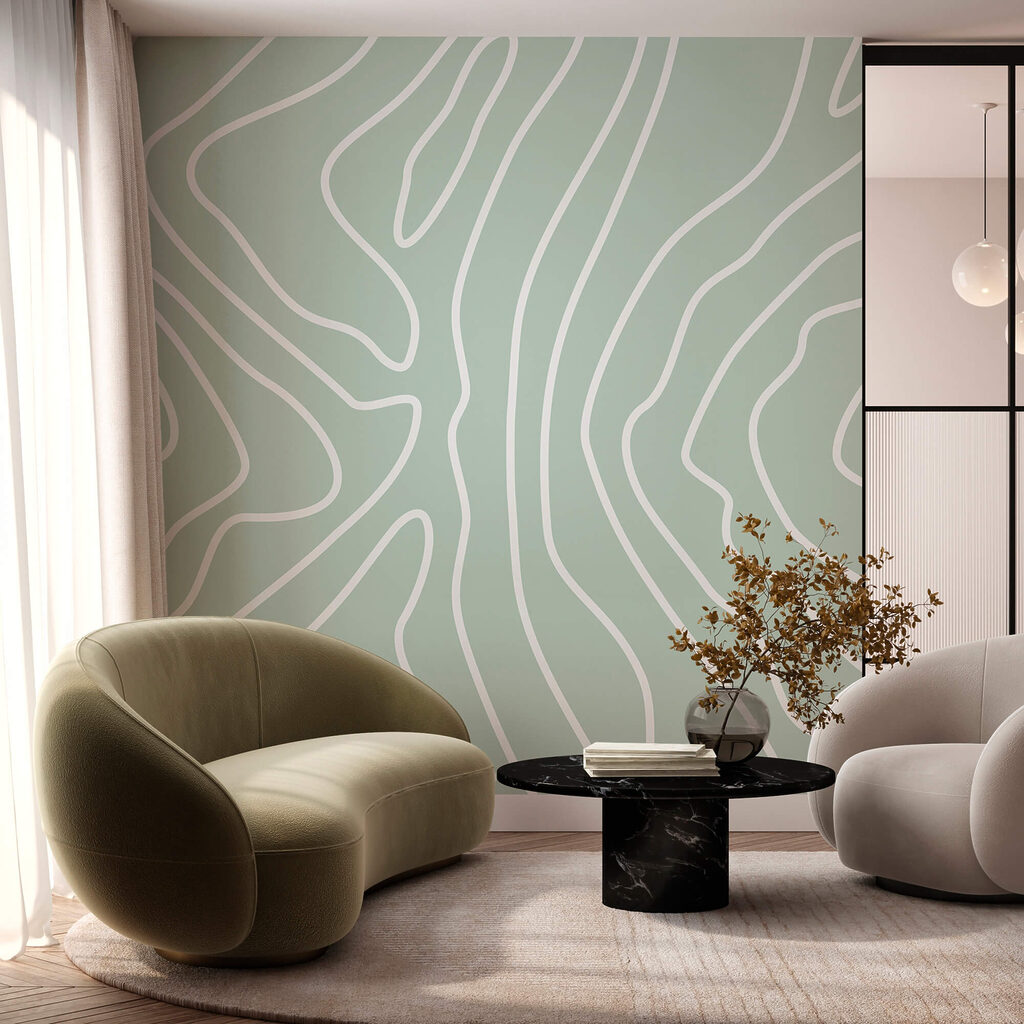 Witte lijnen op een lichtgroene achtergrond