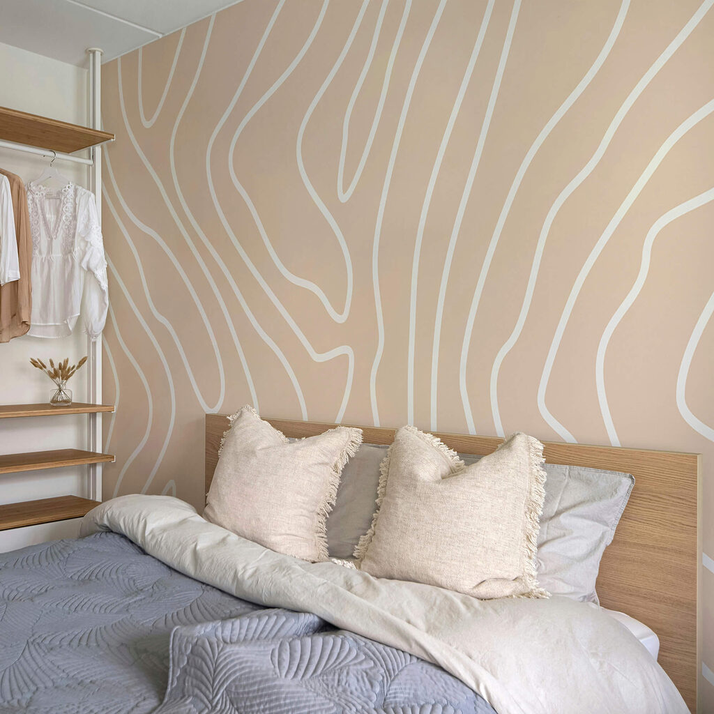 Witte lijnen op een roze achtergrond