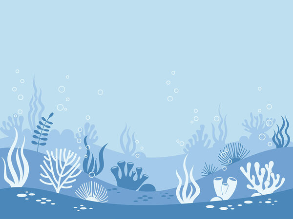 Blauw en wit onderwatertafereel Blauw en wit onderwatertafereel