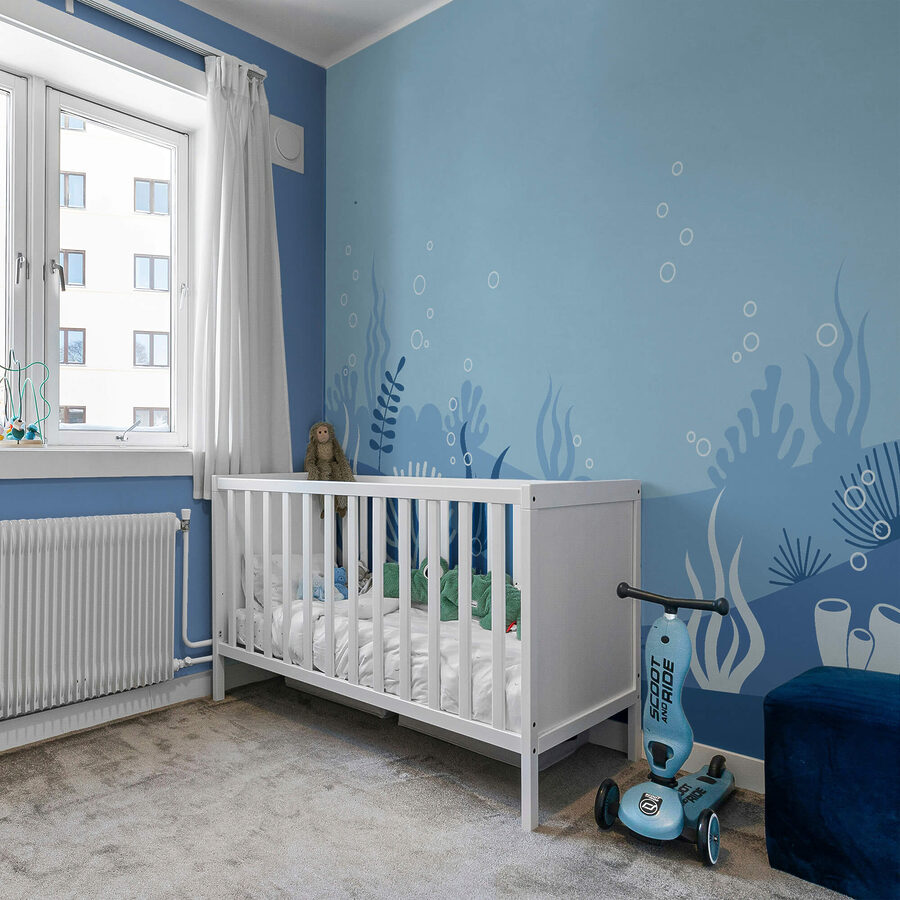 Blauw en wit onderwatertafereel