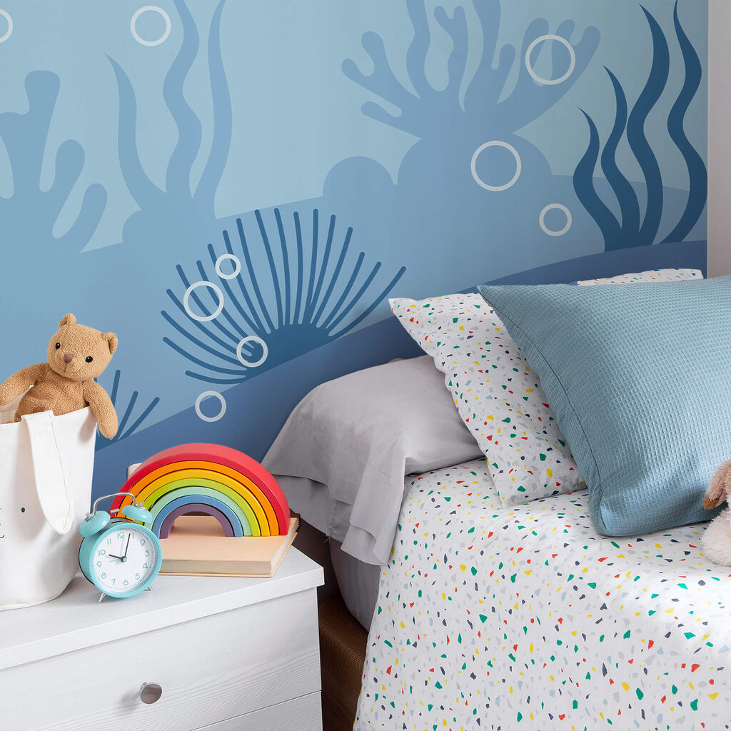 Blauw en wit onderwatertafereel