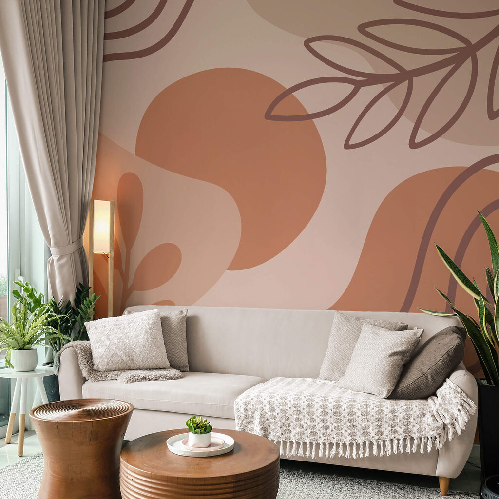 Abstracte vormen in aardetinten