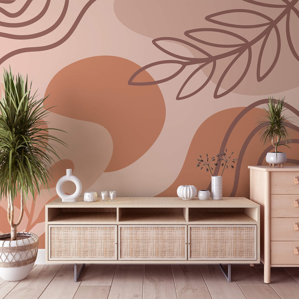 Abstracte vormen in aardetinten