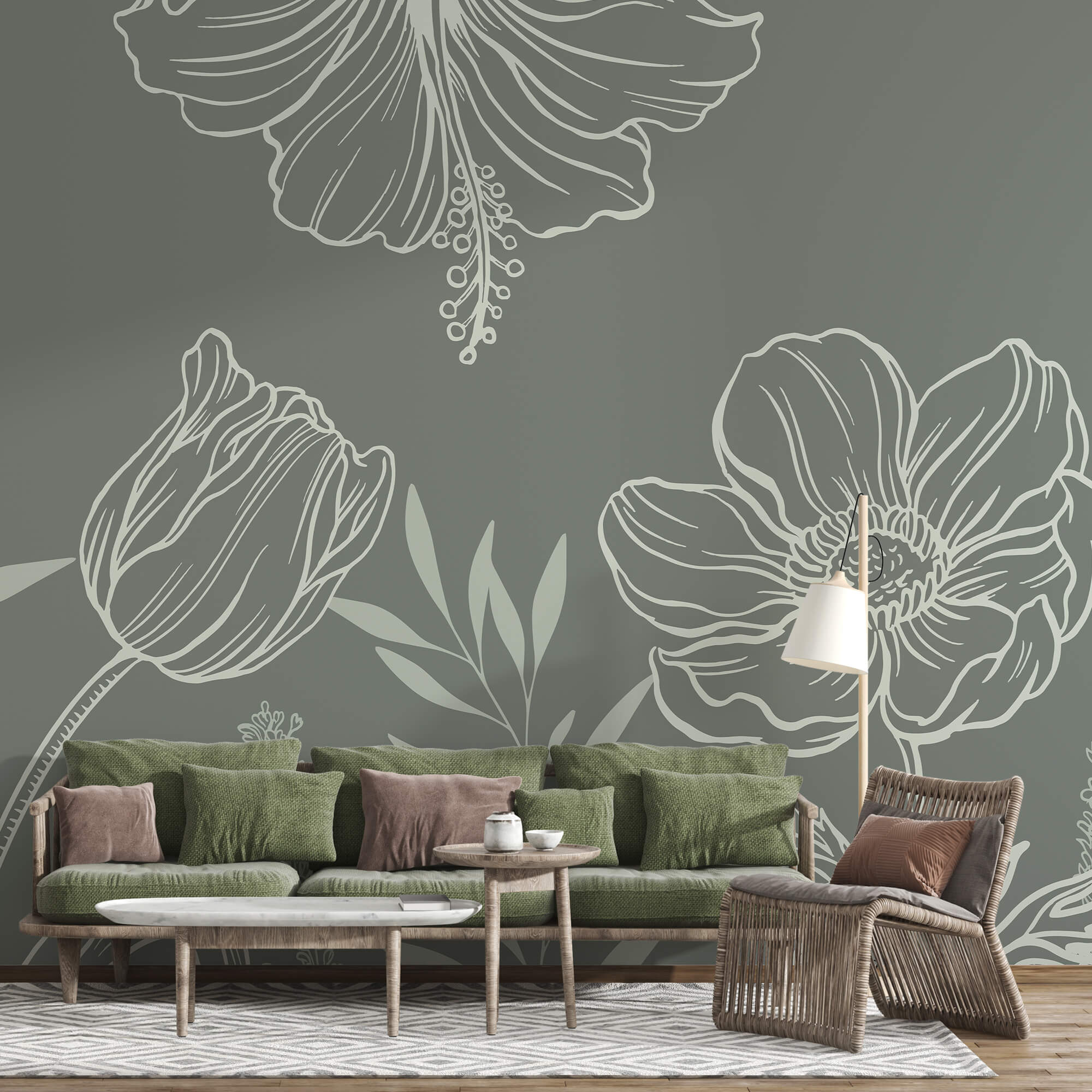 Zachte bloemen op een gedempte achtergrond