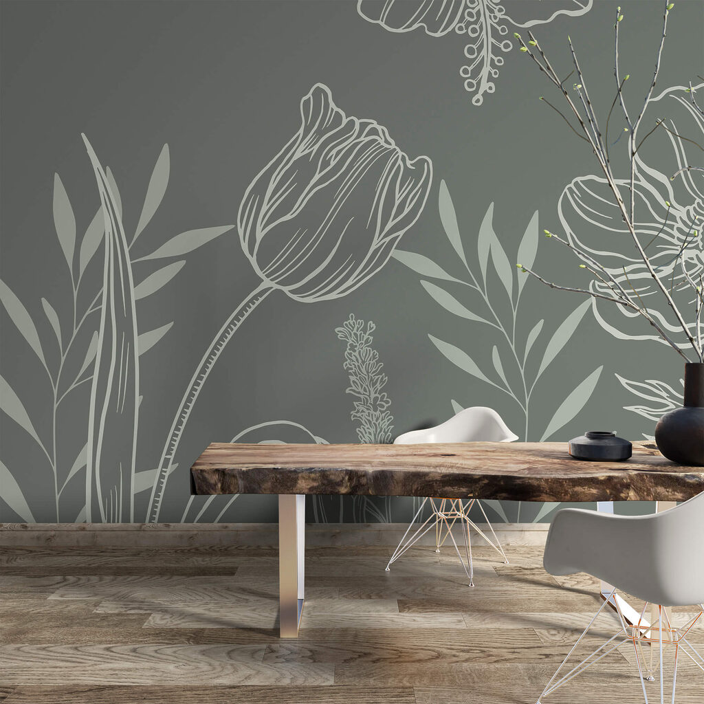 Zachte bloemen op een gedempte achtergrond