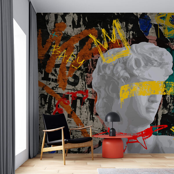 Standbeeld met een kroon erop Fotobehang Standbeeld met een kroon erop
