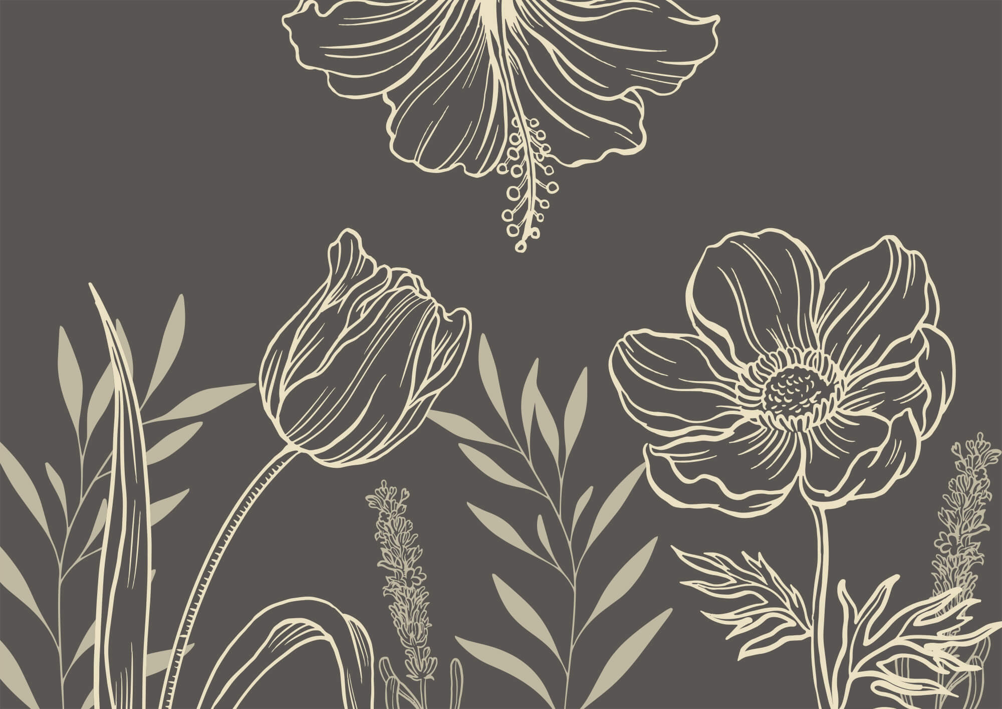 Delicaat lijnmotief met bloemen t00006p - Delicaat lijnmotief met bloemen - tegory