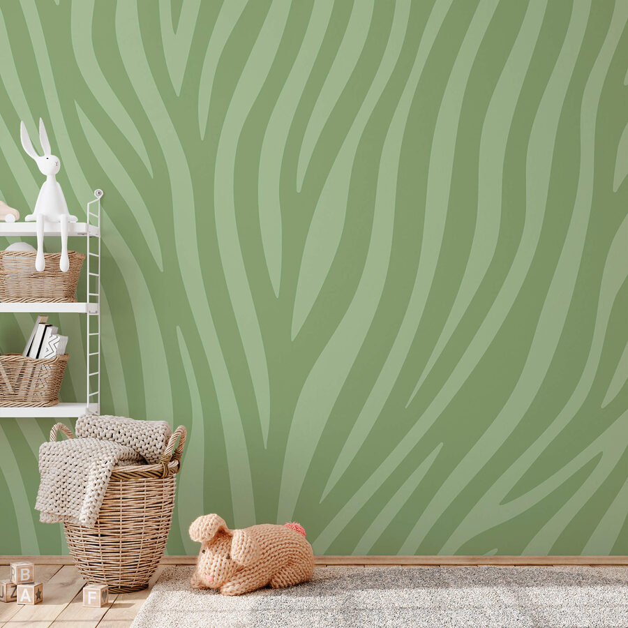 Groen met witte zebraprint