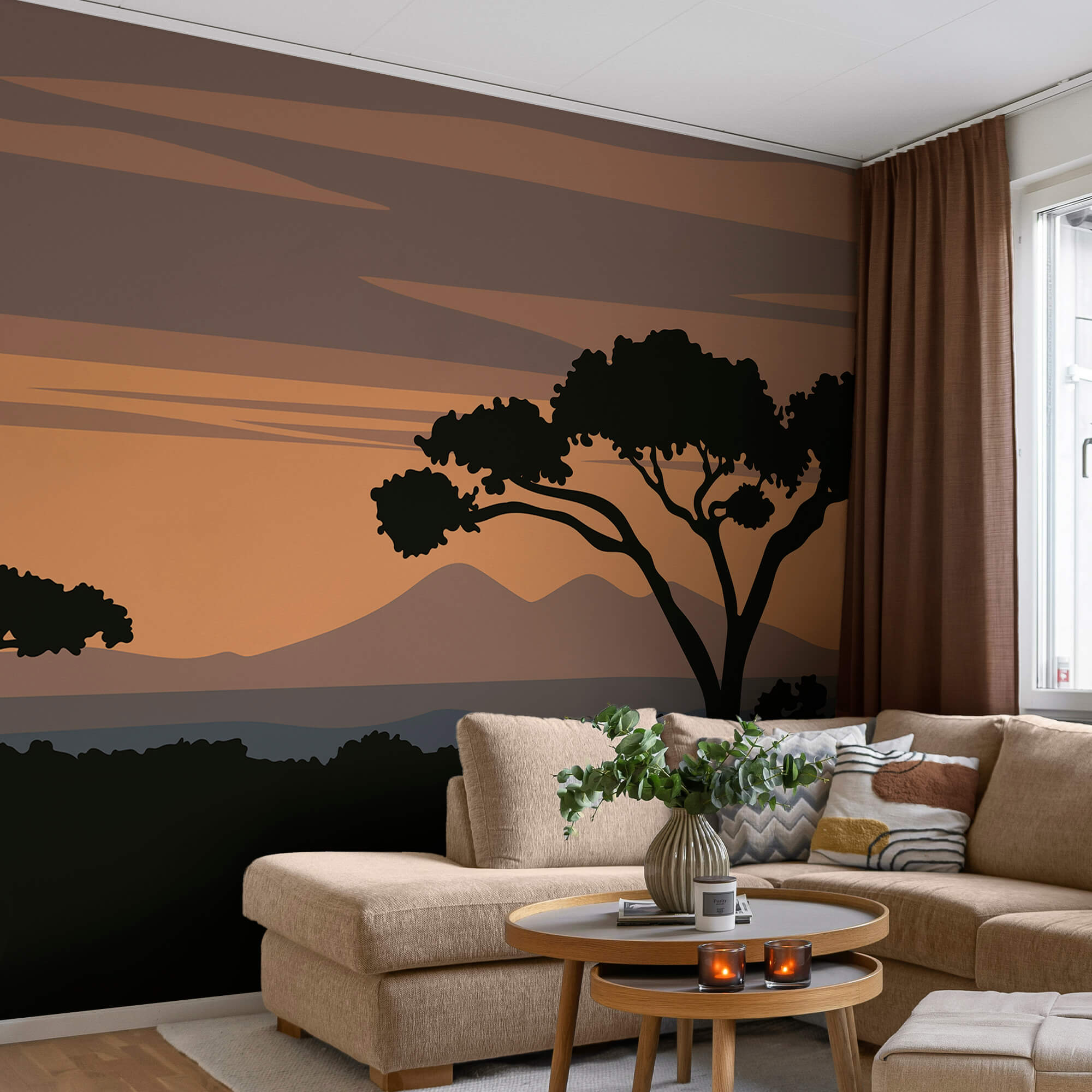 Boom met bergen op de achtergrond Boom met bergen op de achtergrond