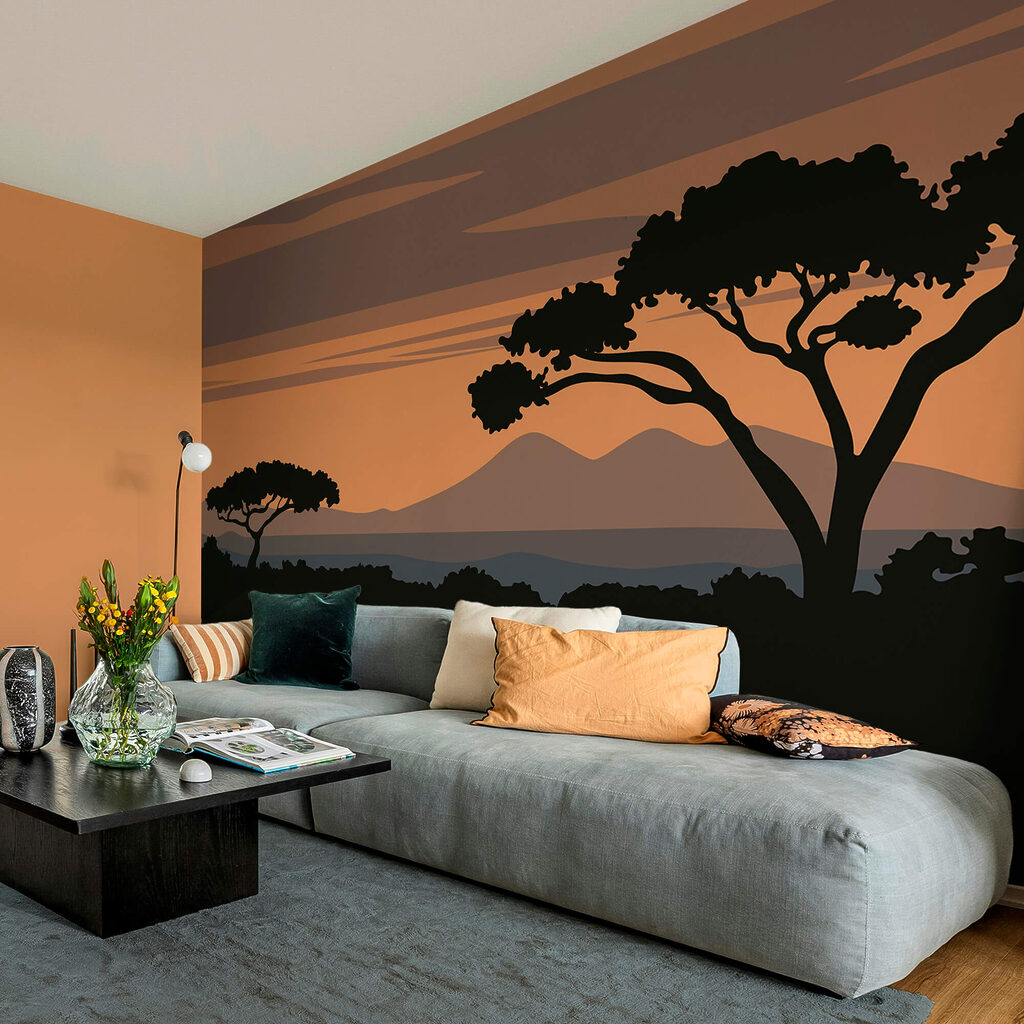 Boom met bergen op de achtergrond Boom met bergen op de achtergrond