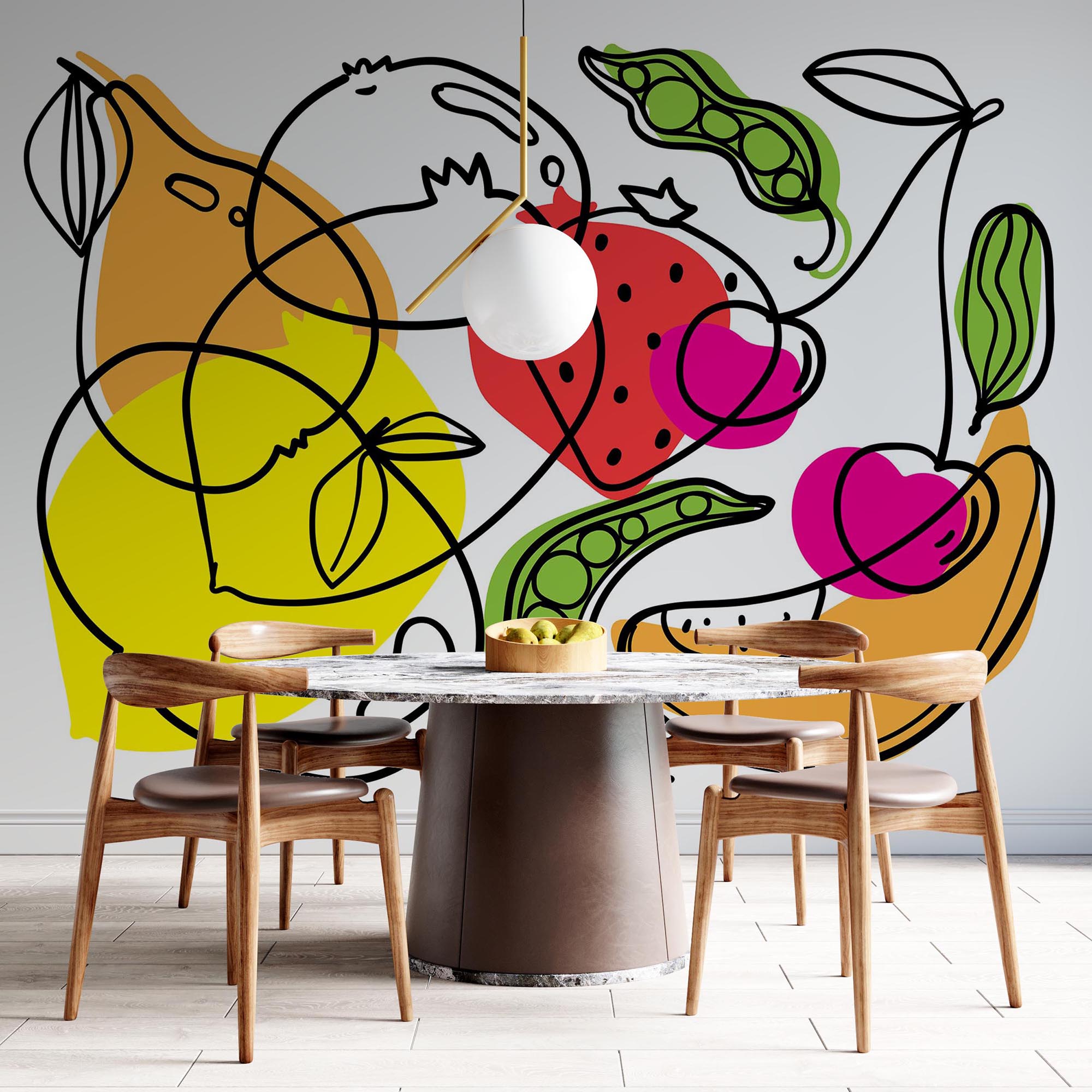 Tekenen van verschillende vruchten en groenten