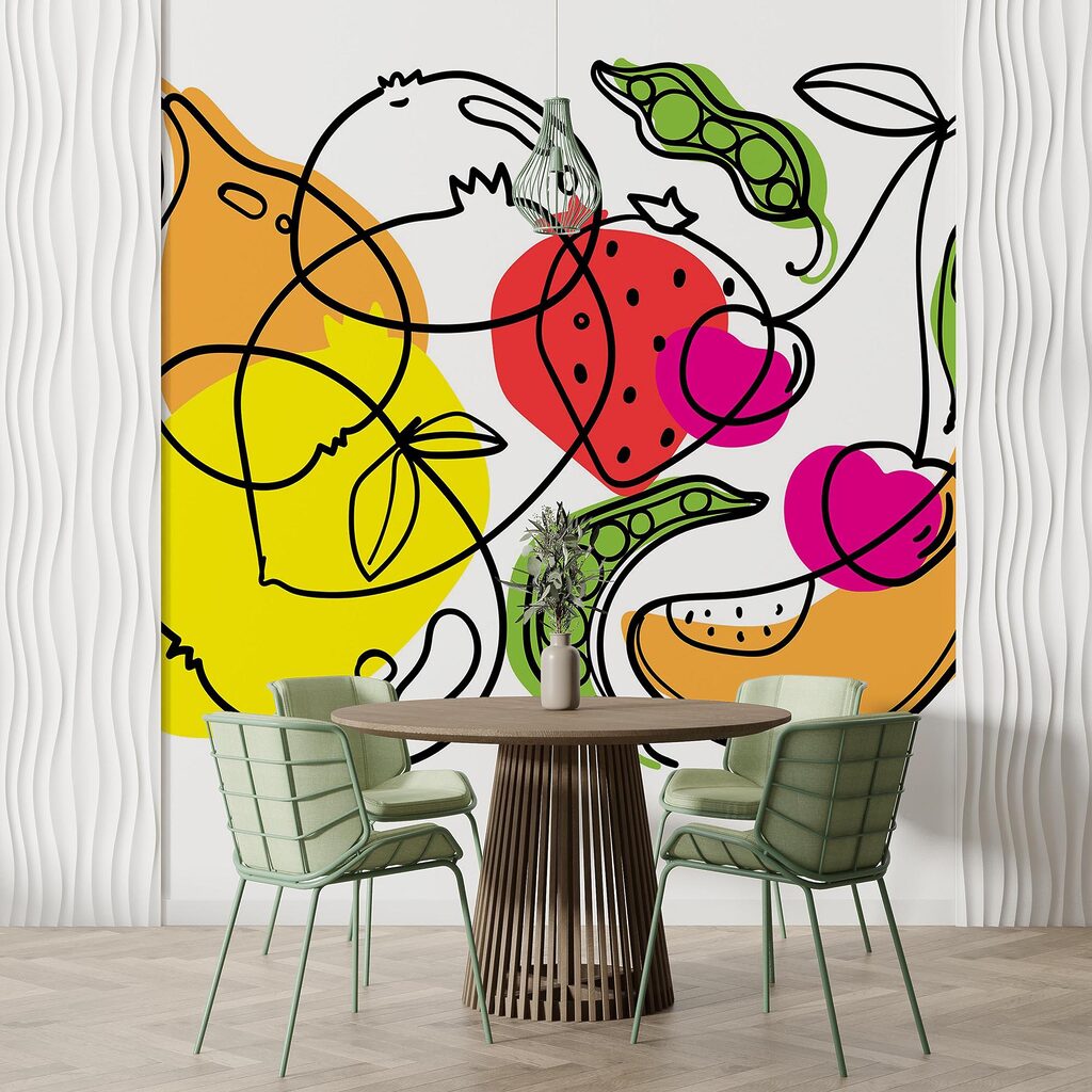 Tekenen van verschillende vruchten en groenten